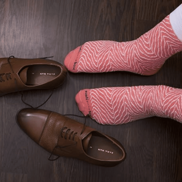 chaussettes avec motifs saumon